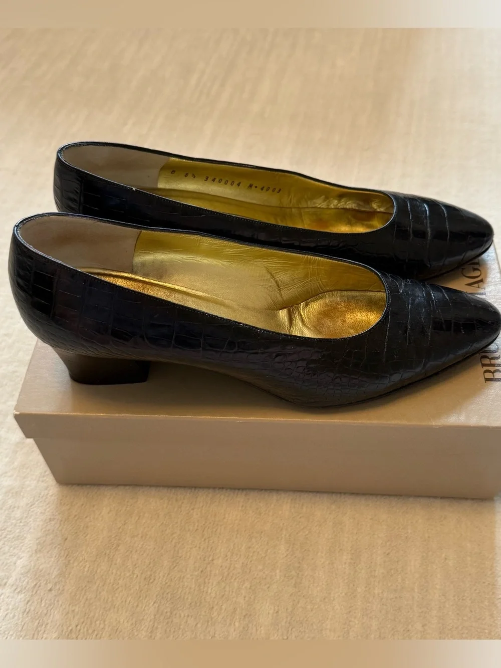 Vintage Bruno Magli Croc Embossed Heels